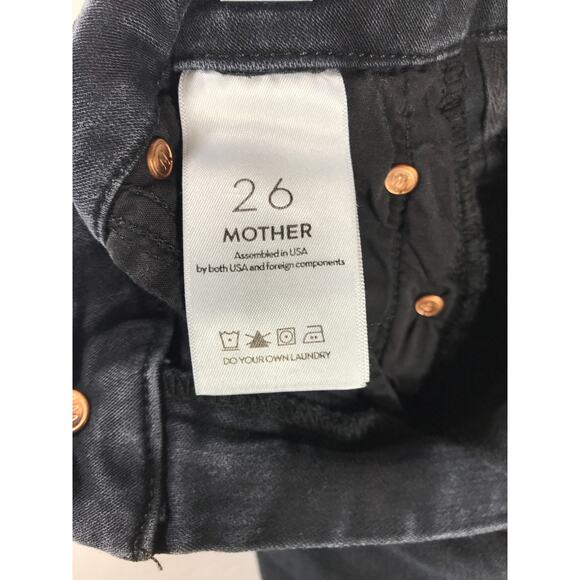 Mother Looker Ankle Fray Blackbird Denim Women's 26 High Waisted Jeans Capsule - Picture 8 of 13